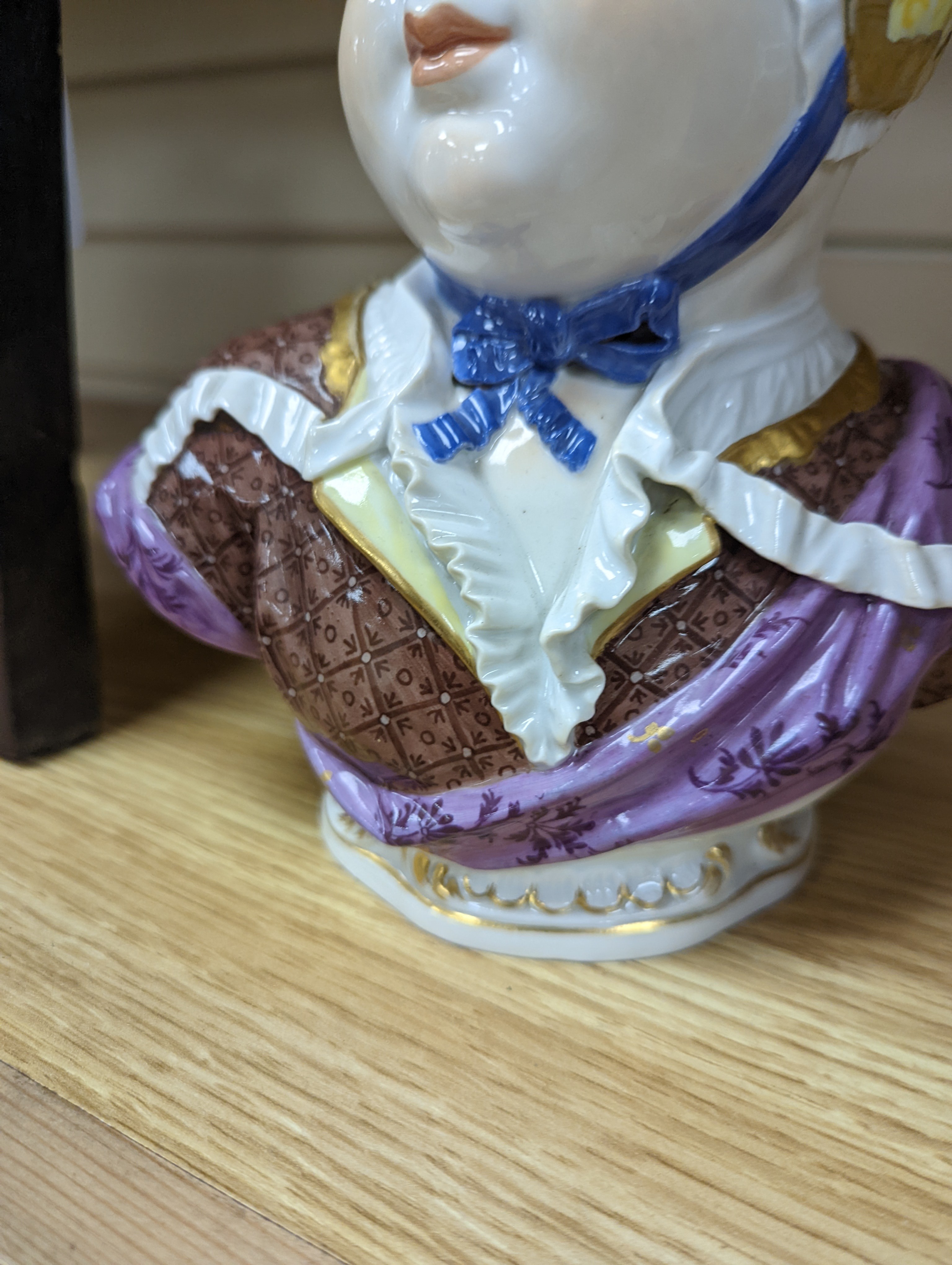 A Meissen porcelain bust of a Bourbon princess, late 19th century, 25cm